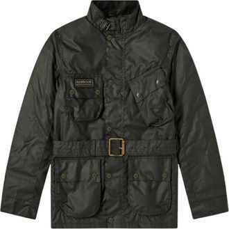 Barbour International SL Wax Jacket - Heren - Jas met riem - Groen - 2XL - Katoen - Jassen