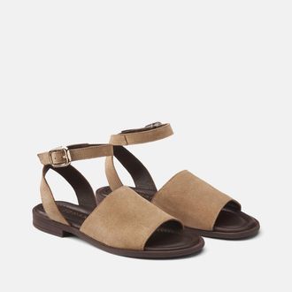 Jonak Sandalen van rundleer met platte hak