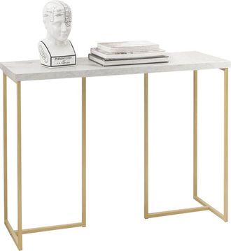 SoBuy Sobuy - Mesa Recibidor De Entrada Consola Auxiliar Aparador Dorado 100 X 36 X 75 Cm Fsb58-g Es