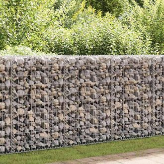 Berkfield Home Gabion Wall with Covers Galvanised Steel 300x30x100 cm in Silver | Size: 300 x 30 x 100 cm