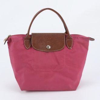 Longchamp Leather Nylon Handbag Shoulder Bag Tote Bag (Pre-Owned)