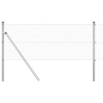 Berkfield Home Welded Wire Fence with 13 Posts 0.5x50 m Galvanised Steel in Silver