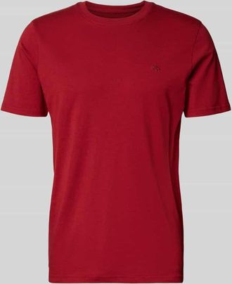 Scotch & Soda Regular Fit T-Shirt mit Logo-Stitching in Rot, Gr&ouml;&szlig;e XXL