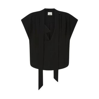 Isabel Marant TOP SM Selene Negro Lazo Cuello - Blouses & Shirts - Mujer - Negro - S