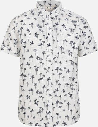 Mountain Warehouse Mens Mountain Warehouse Mens Preston Illustration Palm Tree Shirt - Cream - Size: 46/Regular