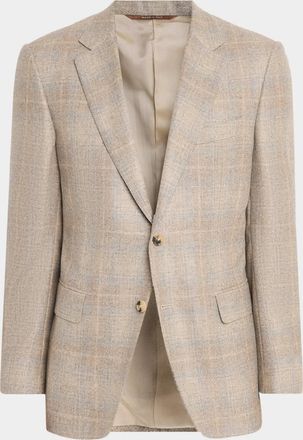 Canali Men & apos;s Cashmere-Blend Windowpane Plaid Sport Coat