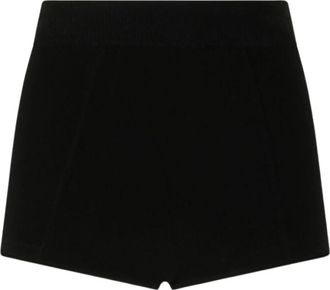 Roberto Cavalli Gebreide High-Rise Slim Fit Shorts - Dames - Bermuda - Zwart - L - Polyester - Korte Broeken