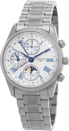 Longines The Longines Master Collection Chronograph GMT Automatic Moon Phase Silver Dial Unisex Watch L2.673.4.71.6