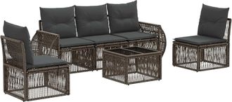 vidaXL Conjunto De Sof&aacute;s De Jard&iacute;n 6 Uds. Gris Y Gris Oscuro Vidaxl