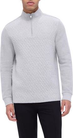 Bugatchi Quarter Zip Pullover in Cement at Nordstrom Rack, Size Xx-Large