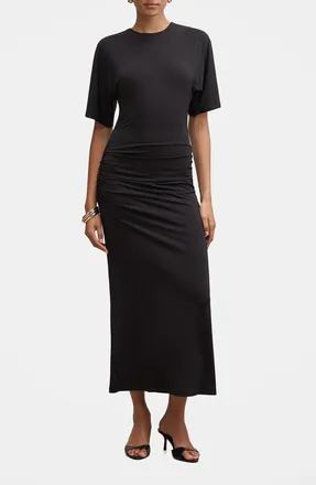 Ever New Colbie Jersey Midi Dress in Black at Nordstrom, Size 14