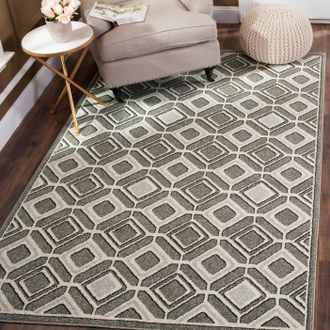 Safavieh Amherst Machine Made Area Rug, Grey / Light Grey Contemporary Style Easy Care