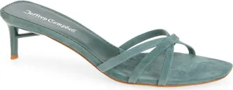 Jeffrey Campbell Nicoise Slide Sandal in Teal Suede at Nordstrom, Size 7.5