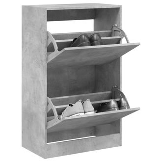 vidaXL Vidaxl - Zapatero De Madera De Ingenier&iacute;a Gris Hormig&oacute;n 60x34x96,5 Cm