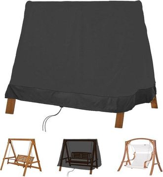 OEM Funda Protectora Columpio 2-3 Plazas, 182x139x170cm, Cord&oacute;n Ajustable, Impermeable, Polvo Resistente Rayos Duradera Resistente Intemperie, Negra