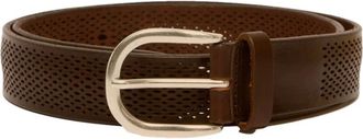 Orciani Micro-geperforeerde riem - Heren - Riemen - Bruin - 90 CM - Leer - Accessoires