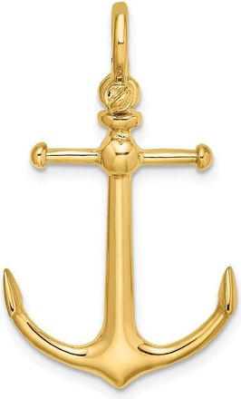 Diamond2Deal 14k Yellow Gold 3-D Anchor Shackle Bail Charm