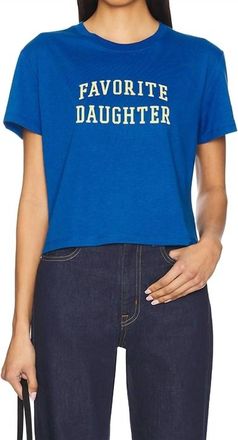 Favorite Daughter Cropped Collegiate Tee In Sapphire
