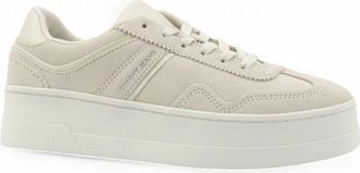 Tommy Hilfiger The Greenwich Suede Platform Trainers - Dames - Sneakers - Beige - 36 EU - Leer - Schoenen