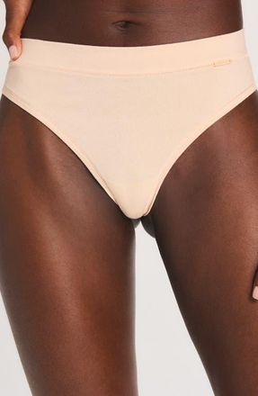 Savage x Fenty Stretch Cotton Essentials Thong in Honey Nude at Nordstrom, Size X-Large