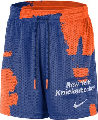 Nike Mens New York Knicks Courtside Jordan Dri-FIT NBA Mesh Practice Shorts in Blue | IF8910-495