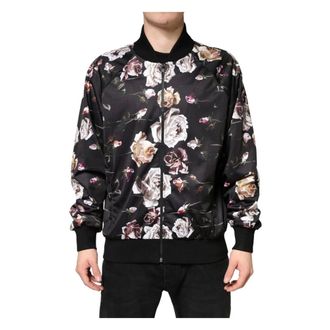 Dolce & Gabbana Zip-throughs, male, Black, Size: XL Full Zip Bomber Jacket