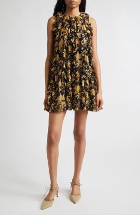 Ulla Johnson Signe Floral Silk Blend Dress in Forsythia at Nordstrom, Size 10