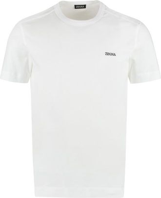 Ermenegildo Zegna White Crewneck Logo T-Shirt