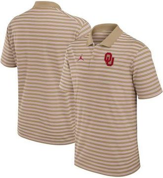 Jordan Brand Mens Jordan Brand Tan/White Oklahoma Sooners Primetime Victory Striped Polo at Nordstrom, Size Xxx-Large