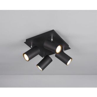 Trio Leuchten Trio Lighting - Plaf&oacute;n Cuadrado 4 Focos Orientables Marley Black