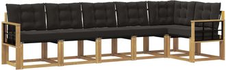 vidaXL Conjunto De Sof&aacute;s De Exterior 6 Uds. Blanco Y Negro Vidaxl