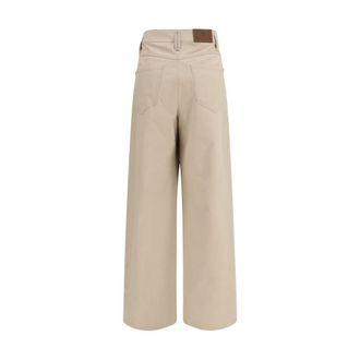 Brunello Cucinelli Womens Beige Cotton Casual Pants