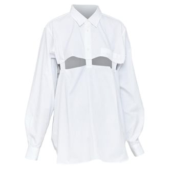 Comme Des Gar&ccedil;ons Comme Des Garcons Black raw edge cut out shirt