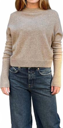 Closed Cropped Crew Sweater In Dark Chino Beige