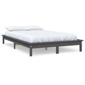 Berkfield Home Bed Frame Grey 160x200 cm Solid Wood Pine