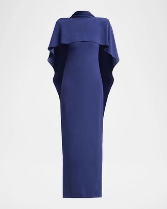 Alberta Ferretti Enver Draped Satin Gown