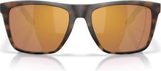 Costa Mainsail XL 59mm Mirrored Polarized Square Sunglasses in Tortoise /Gold Mirror 580P at Nordstrom
