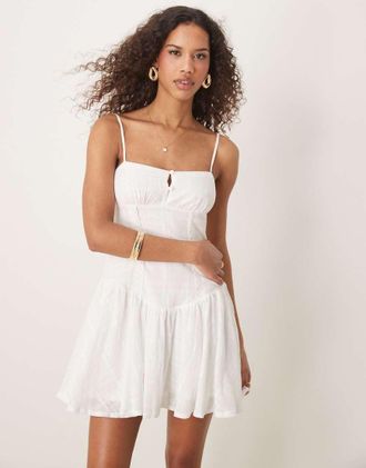 Kiss The Sky cami mini dress in textured white check