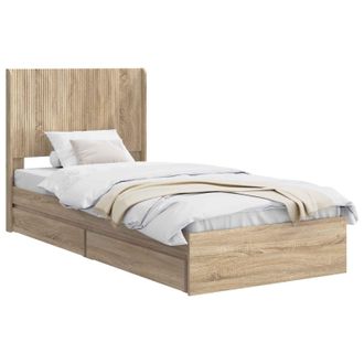 vidaXL Estructura De Cama Con Almacenamiento Y Cabecero Roble Sonoma Vidaxl