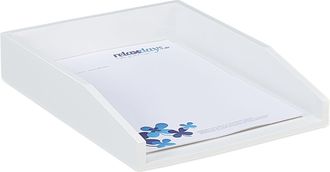 Relaxdays Relaxdays - 2 Bandejas Para Cartas, Apilable, Din A4, Organizador De Oficina, Bamb&uacute;, Blanco