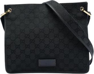 Gucci Pre-owned Canvas Crossbody Bag - Dames - Vintage Schoudertas - Zwart - ONE Size - Vintage