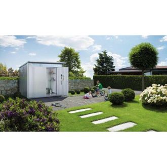 BIOHORT Caseta Cobertizo Metalica Avantgarde L Color Plata Metalizada Doble Puerta