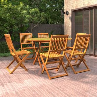 Berkfield Home 7 Piece Garden Dining Set Solid Wood Acacia in Brown