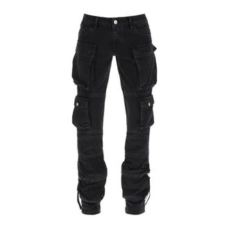 The Attico Jeans, Dames, Zwart, W27, Denim, Denim Cargo Broek