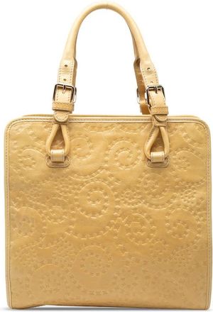Celine Pre-owned Celine Spiraling Macadam Embossed Leather Top Handle Bag Ladies LJLV12E2LK9QR944
