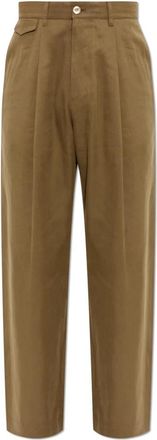 Paul Smith Gekreukte broek - Heren - Straight fit broeken - Bruin - W34 - Broeken