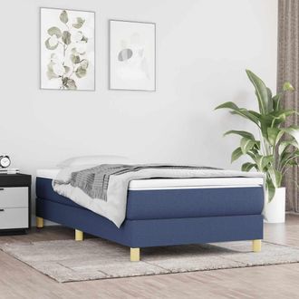 vidaXL Estructura De Cama Sin Colch&oacute;n Tela Azul 80x200 Cm Vidaxl