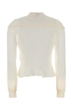 Alexander McQueen Ivory Exterior: Silk Maglie Shirt
