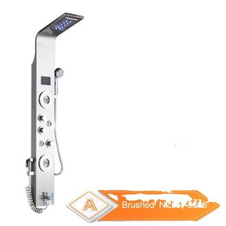 OEM Panel De Ducha, M&uacute;ltiples Modos De Rociado, Iluminaci&oacute;n Led Integrada, N&iacute;quel Cepillado 8006