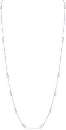 Kenneth Jay Lane Long Baguette Cubic Zirconia Station Necklace in Silver at Nordstrom Rack